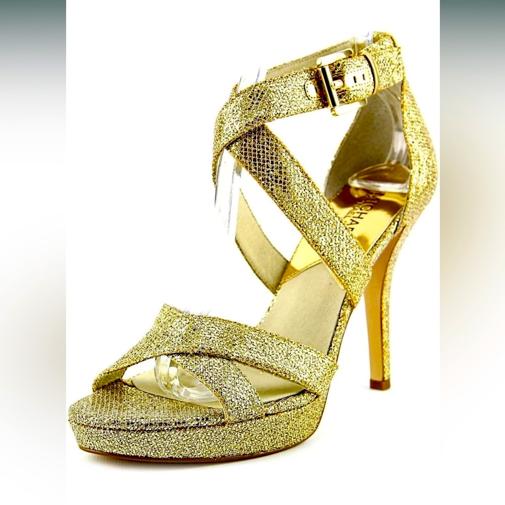 Michael Kors Evie Platform Gold Heel-Host Pick